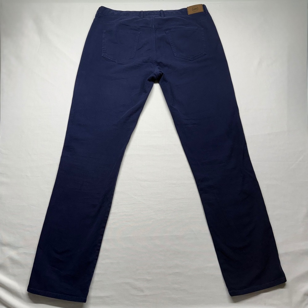 Peter Millar Crown Cotton Canvas 5 Pocket Pants Navy 36x32 Stretch Golf Classic - Picture 7 of 10
